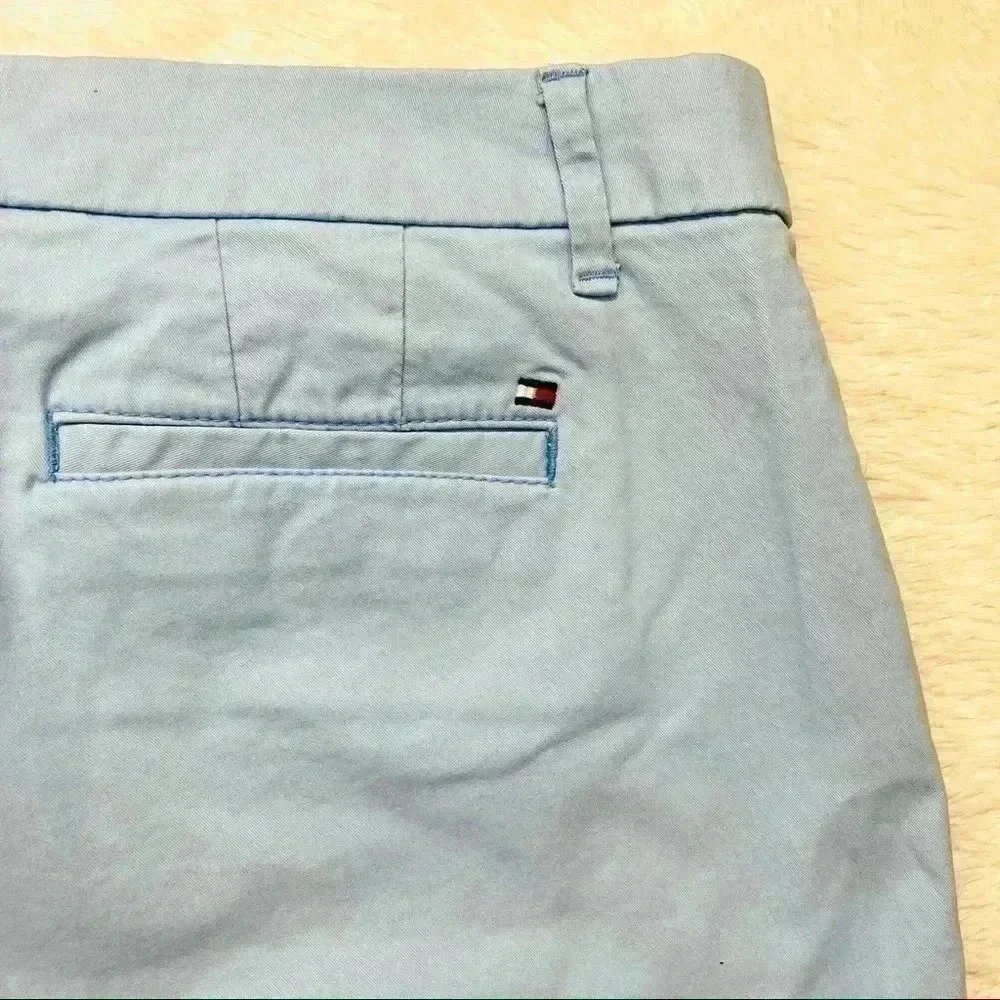2 Pair of Tommy Hilfiger‎ White & Blue Chino Flat Front Shorts Size 6 & 8